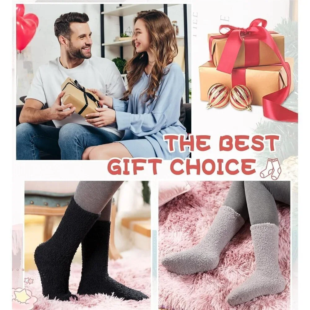 🆕Women Fuzzy Socks Soft Warm Fluffy Sleep Thermal Plush Casual Cozy Home Socks